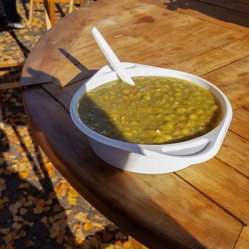 Erbsensuppe mit wiener (pea soup) in Bremen, Germany.