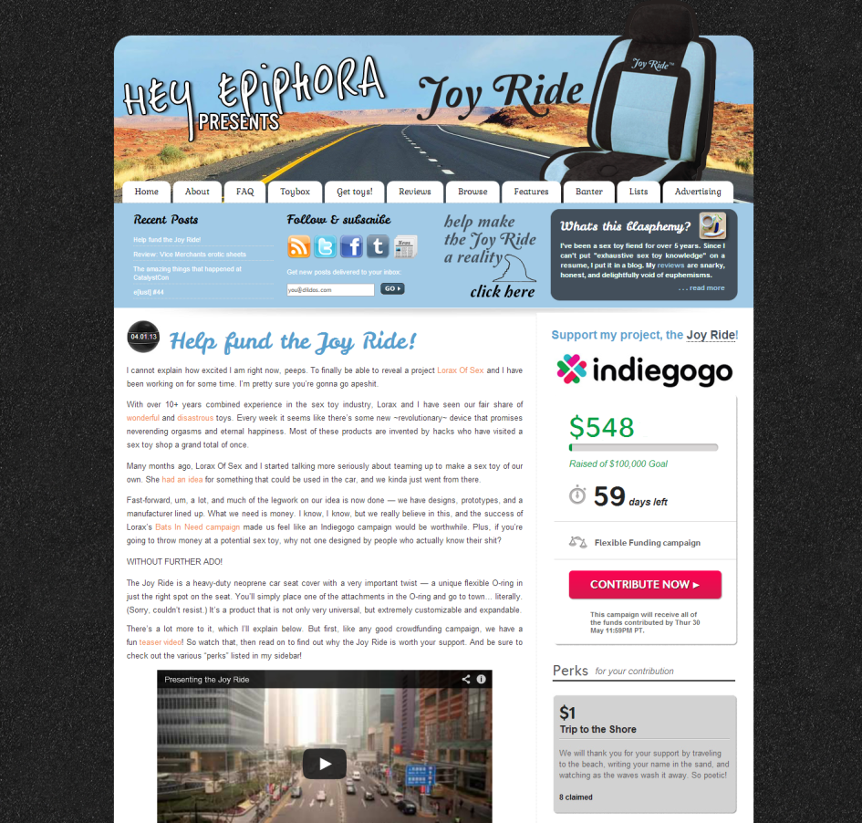 2013: The Joy Ride with site re-design
