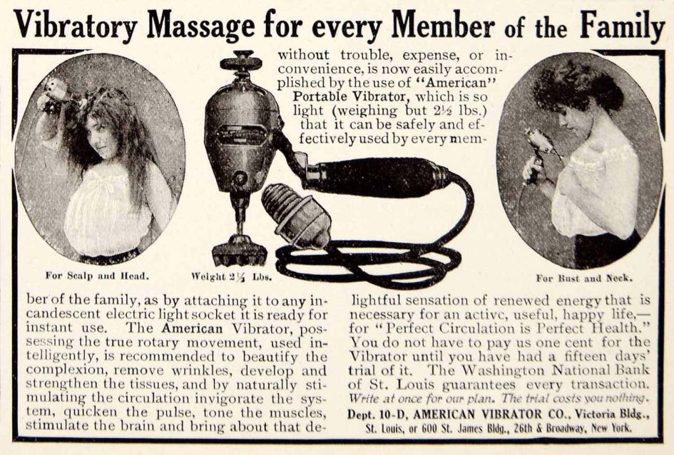 An ad boasting "Vibratory Massage for Every Member of the Family"